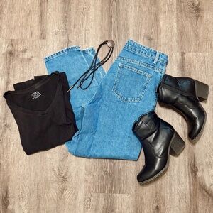 SHEIN solid straight-leg jean